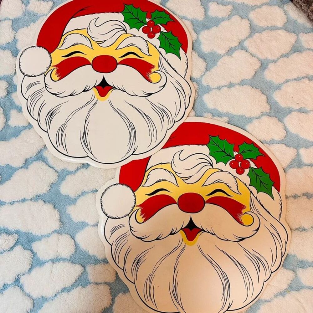 Santa Face Christmas Placemats Set of 2